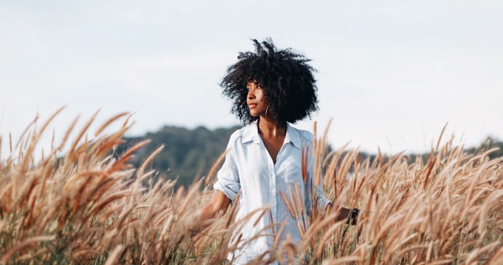 black woman in the wheat fields